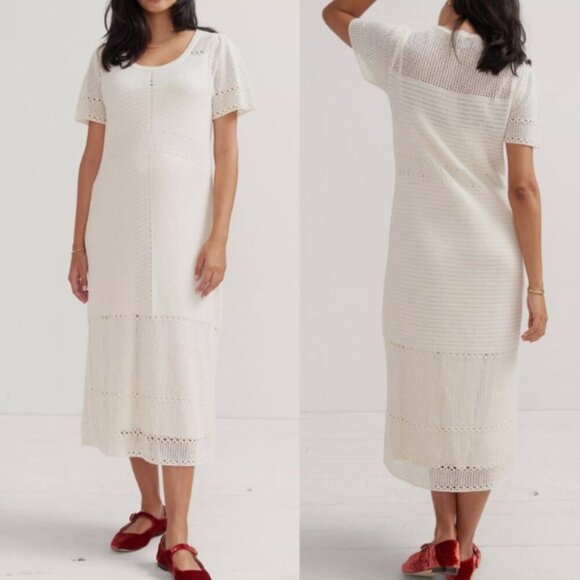 Women's Cotton Solitaire Crochet Beach/Spring Maxi Dress Boho and Elegant - Picture 1 of 16